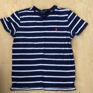 Blue and white striped Ralph Lauren sport
